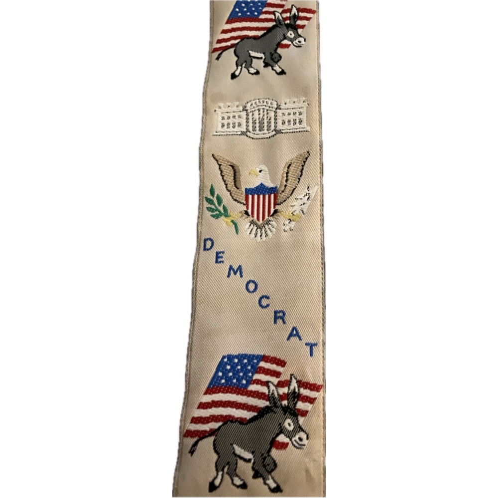 Wilson Call & Mather suspender Democratic Donkey/American Eagle, good condition.